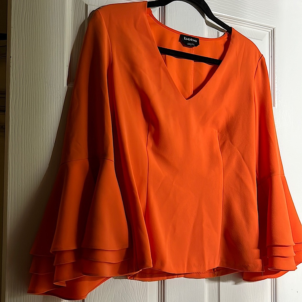 BeBe Blouse with flared half sleeves, orange new never worn excellent condition.